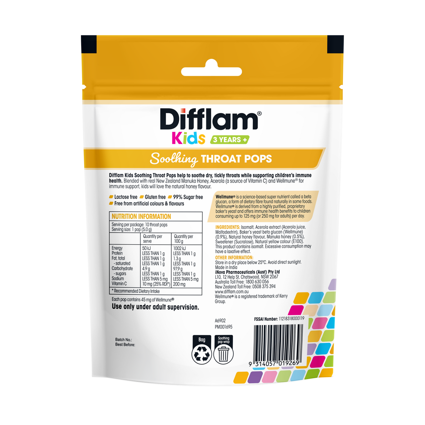Difflam Kids Soothing Throat Pops