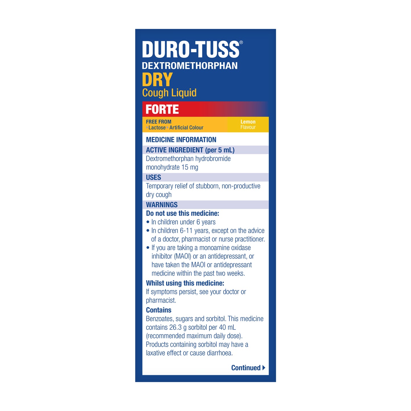 DURO-TUSS Dry Cough Liquid Forte