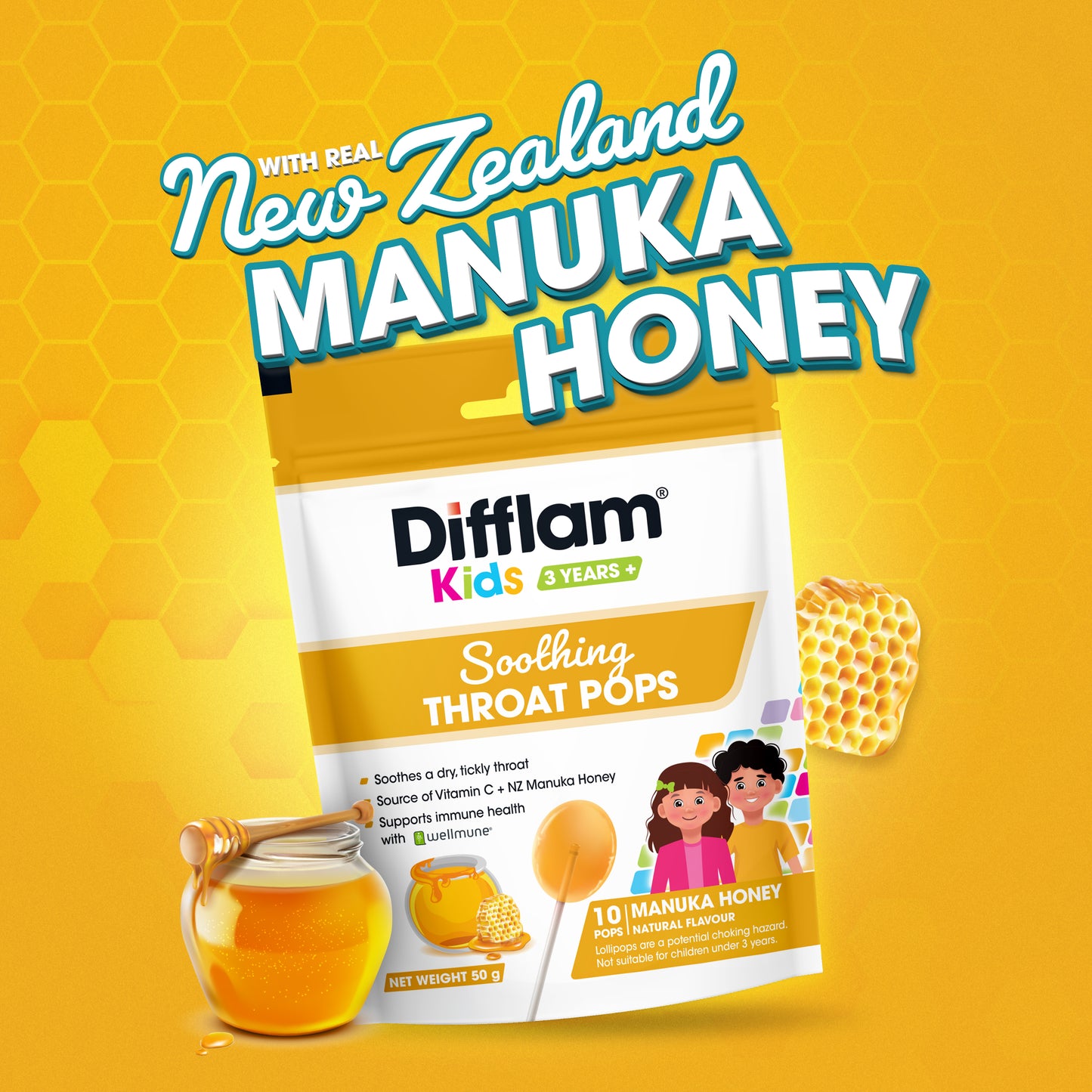 Difflam Kids Soothing Throat Pops