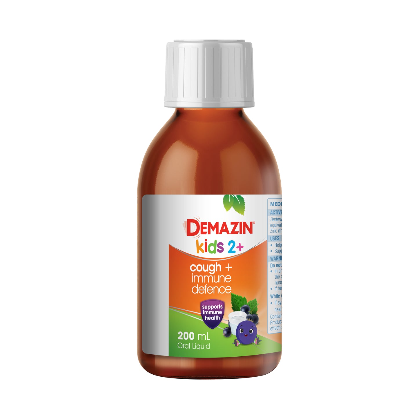 Demazin Kids 2+ Cough + Immune Defence Syrup Natural Berry Flavour