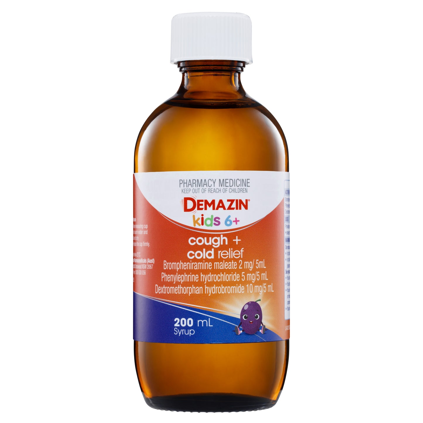 Demazin Kids 6+ Cough & Cold Relief Syrup Grape Flavour