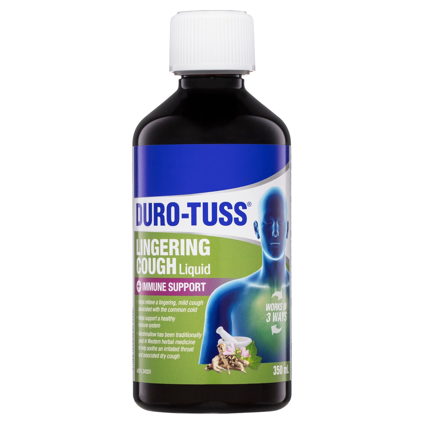 Duro-Tuss Lingering Cough Liquid Immune Support Blackberry & Vanilla - 350ml