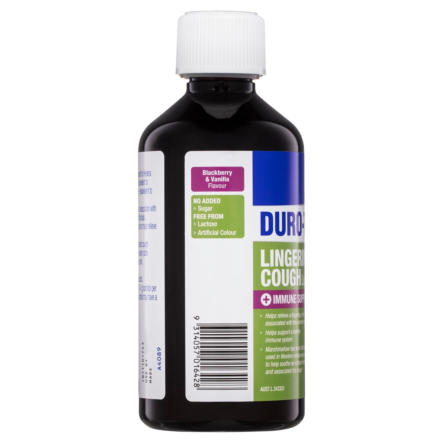Duro-Tuss Lingering Cough Liquid Immune Support Blackberry & Vanilla - 350ml