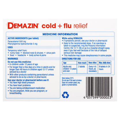 Demazin Cold & Flu Relief Tablets