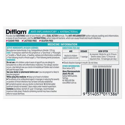 Difflam Sore Throat Lozenge