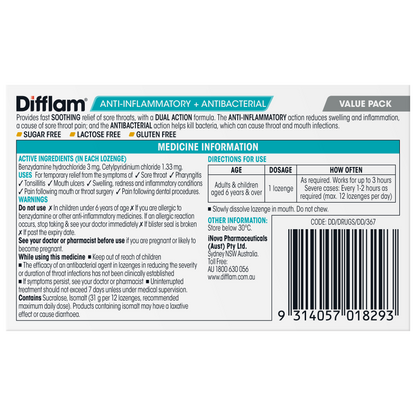 Difflam Sore Throat Lozenge