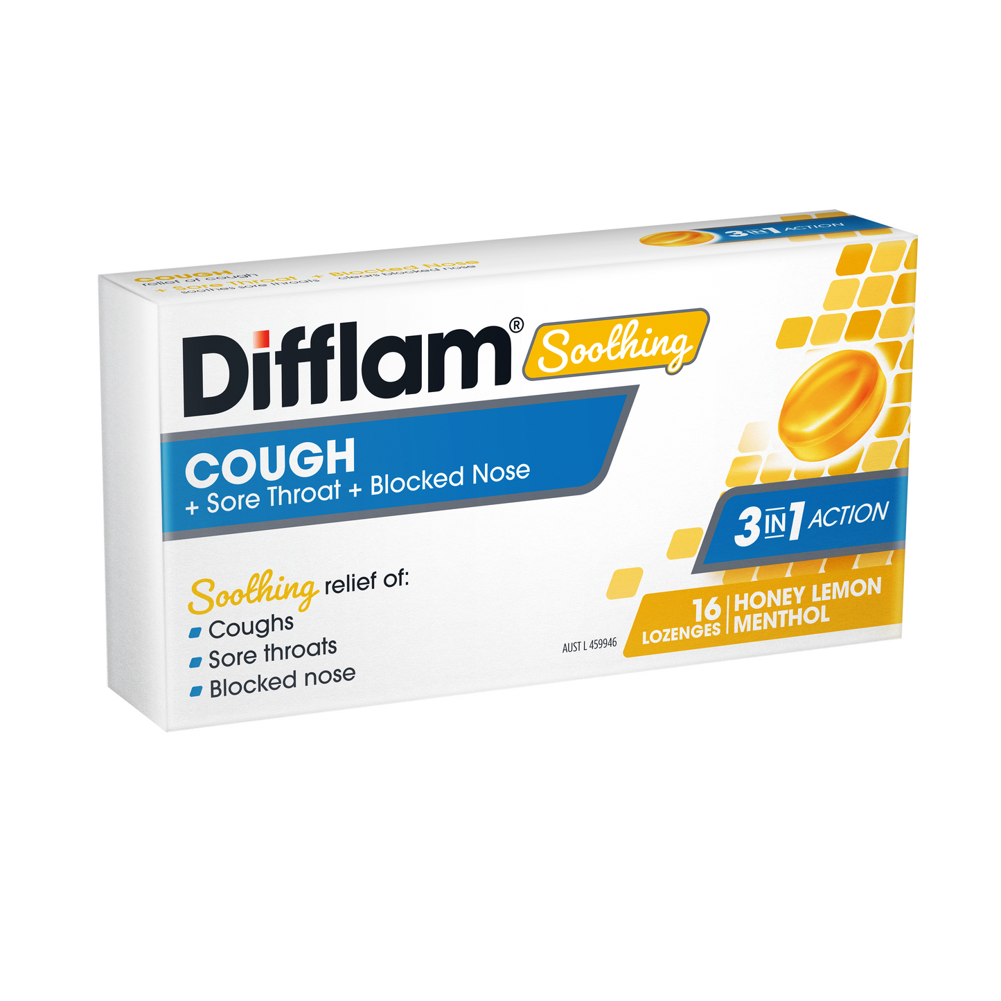Difflam Soothing Cough + Sore Throat + Blocked Nose Lozenges