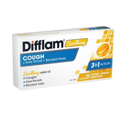 Difflam Soothing Cough + Sore Throat + Blocked Nose Lozenges