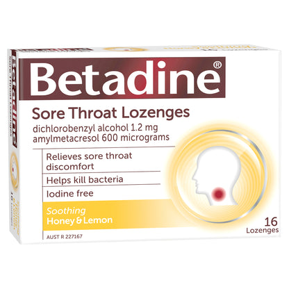 Betadine Sore Throat Lozenges Honey & Lemon