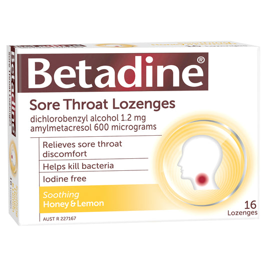 Betadine Sore Throat Lozenges Honey & Lemon